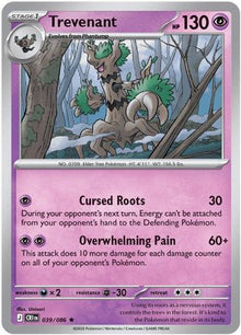 Trevenant 039  - Reverse Holofoil ME04 Chaos Rising - Rare