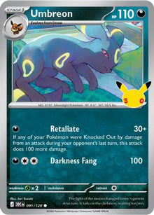 Umbreon 091  - Holofoil ME 30th Celebration - Common