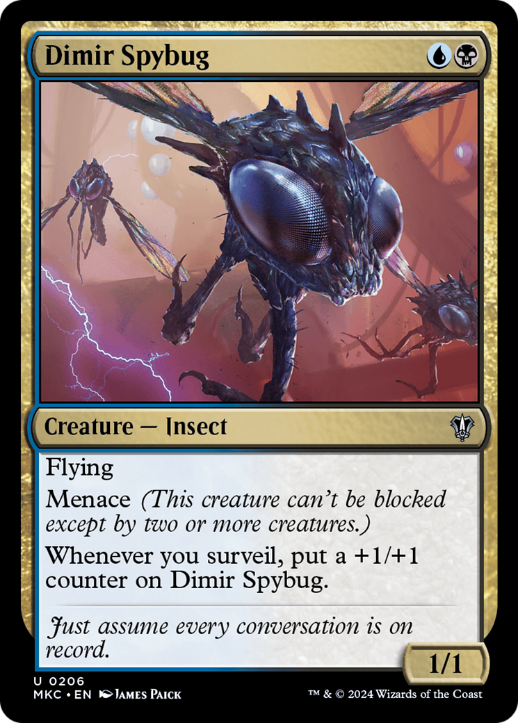 Dimir Spybug⁣ - Commander: Murders at Karlov Manor⁣ (Uncommon)⁣ [206]