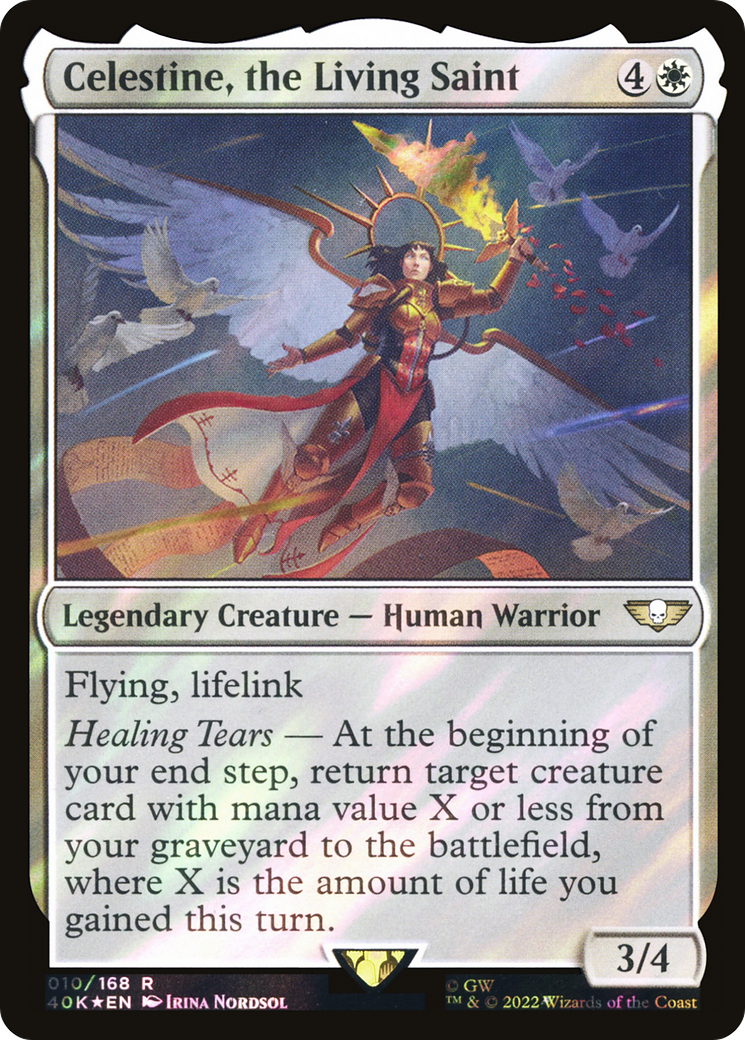 Celestine, the Living Saint (Surge Foil) (40K-10★) - Warhammer 40,000 Commander Foil