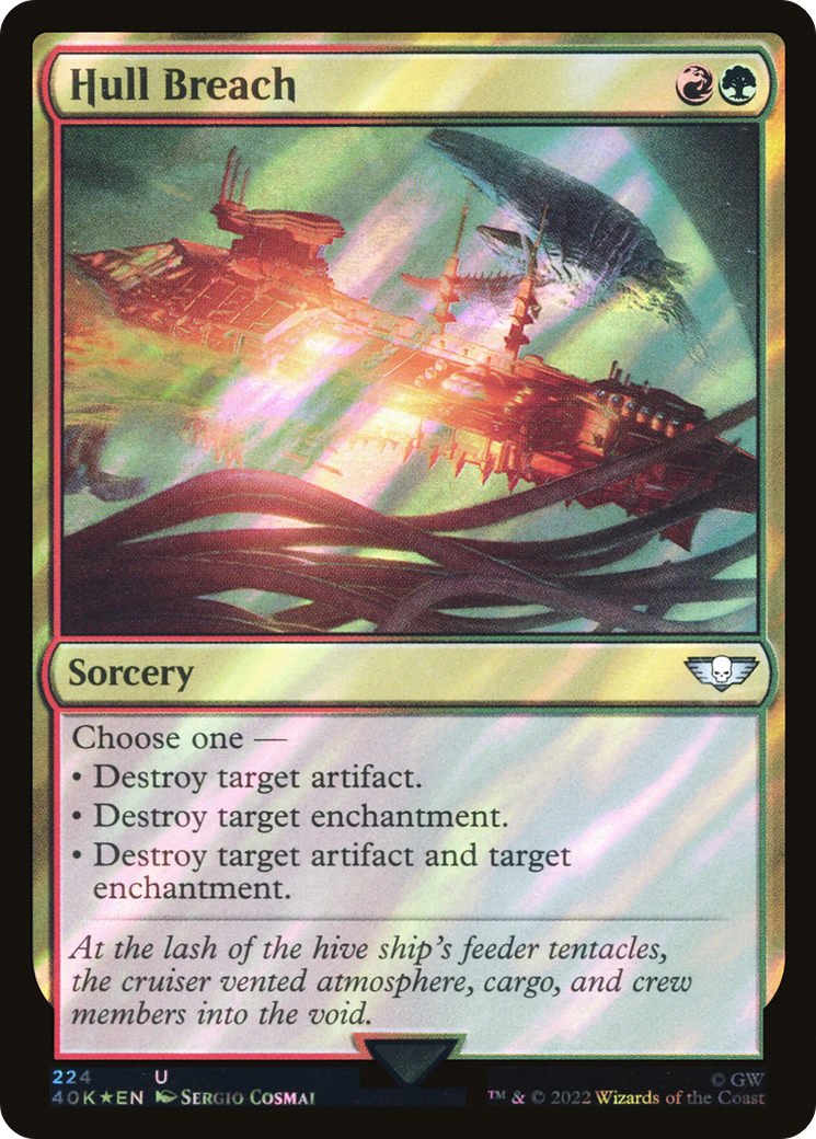 Hull Breach (Surge Foil) (40K-224★) - Warhammer 40,000 Commander Foil