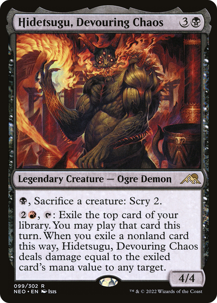 Hidetsugu, Devouring Chaos (NEO-099) - Kamigawa: Neon Dynasty Foil