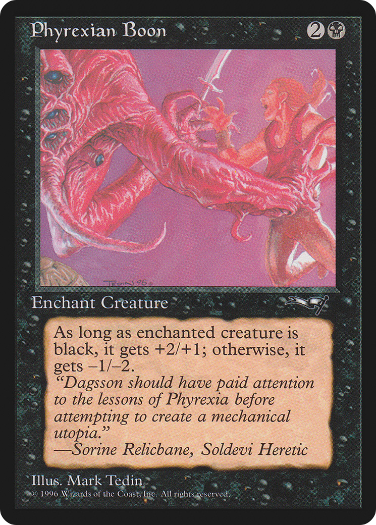 Phyrexian Boon (Man Held Aloft) (ALL-58B) - Alliances
