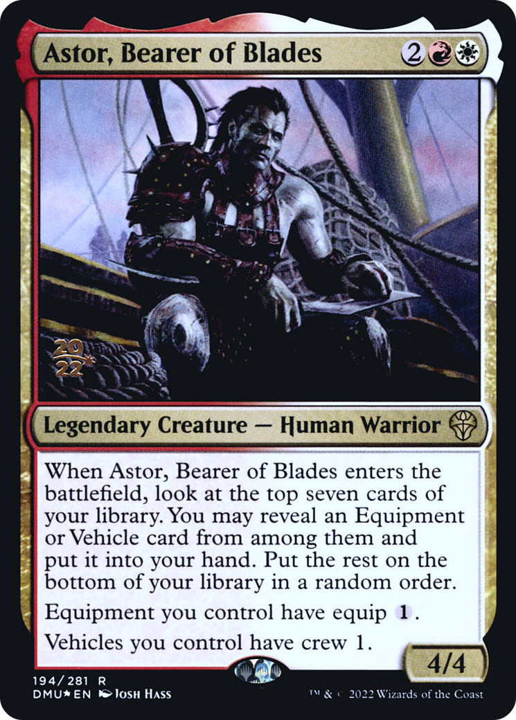 Astor, Bearer of Blades (PRE-194S) - Dominaria United Promos Foil