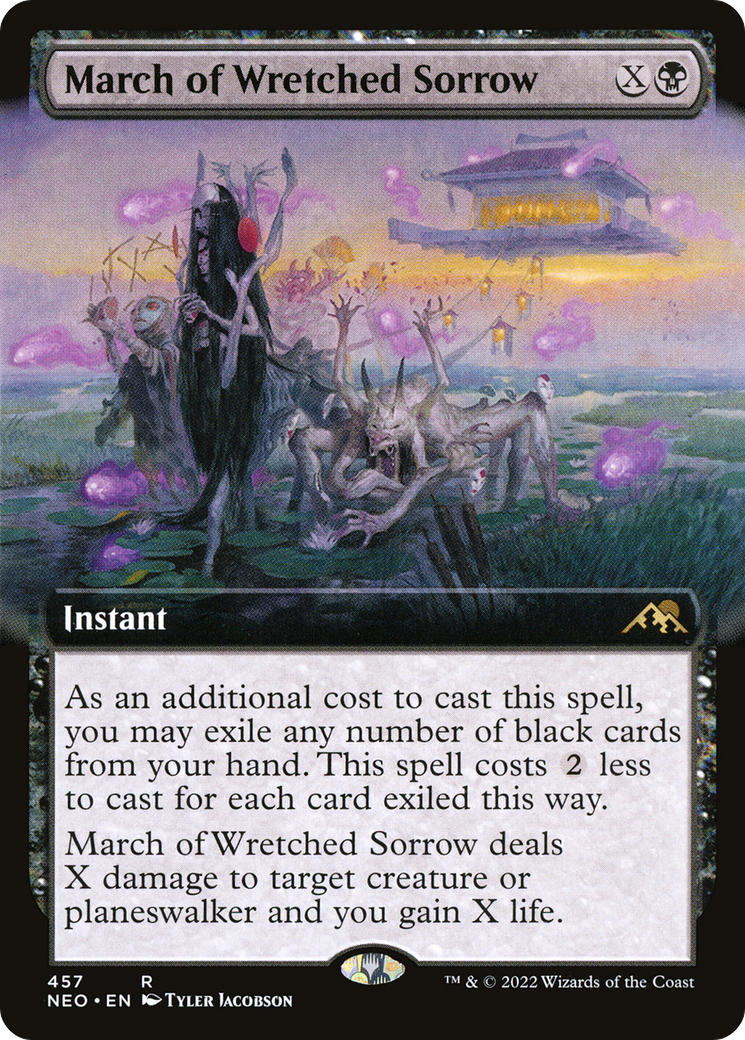 March of Wretched Sorrow (Extended Art) (NEO-457) - Kamigawa: Neon Dynasty: (Extended Art)