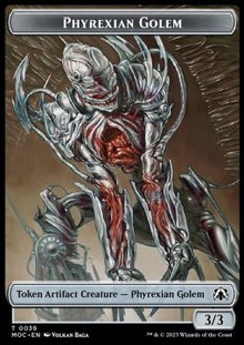 Phyrexian Golem Token (A 3/3) // Construct Token (A 6/12)⁣ - Commander: March of the Machine: Extras⁣ (Token)⁣ [T 39/34]