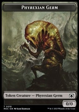 Phyrexian Germ Token (B 0/0) // Myr Token (A 1/1)⁣ - Commander: March of the Machine: Extras⁣ (Token)⁣ [T 19/38]