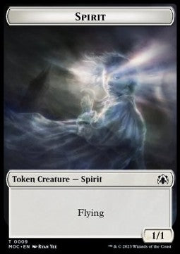 Spirit Token (W 1/1) // Treasure Token⁣ - Commander: March of the Machine: Extras⁣ (Token)⁣ [T 9/20]