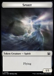 Spirit Token (W 1/1) // Treasure Token⁣ - Commander: March of the Machine: Extras⁣ (Token)⁣ [T 9/20]