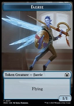 Faerie Token (U 1/1) // Elemental Token (R 1/1 Tap, Deal damage)⁣ - Commander: March of the Machine: Extras⁣ (Token)⁣ [T 11/22]