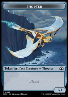 Thopter Token (U 1/1) // Gold Token⁣ - Commander: March of the Machine: Extras⁣ (Token)⁣ [T 16/36]