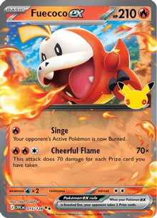 Fuecoco ex 015/128  - Holofoil ME 30th Celebration - Double Rare