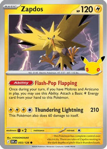 Zapdos 055/128  - Holofoil ME 30th Celebration - Common
