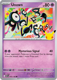 Unown 072  - Holofoil ME 30th Celebration - Common