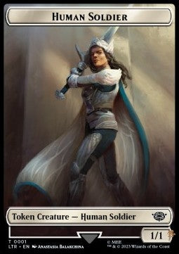 Human Soldier Token (W 1/1) // Human Token (W 1/1) (V.1)⁣ - Commander: The Lord of the Rings: Tales of Middle-earth: Extras⁣ (Token)⁣ [T 1/4]