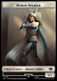 Human Soldier Token (W 1/1) // Human Token (W 1/1) (V.1)⁣ - Commander: The Lord of the Rings: Tales of Middle-earth: Extras⁣ (Token)⁣ [T 1/4]