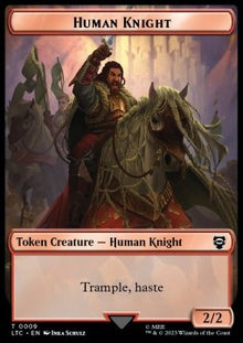 Human Knight Token (R 2/2) // Human Token (W 1/1)⁣ - Commander: The Lord of the Rings: Tales of Middle-earth: Extras⁣ (Token)⁣ [T 9/4]