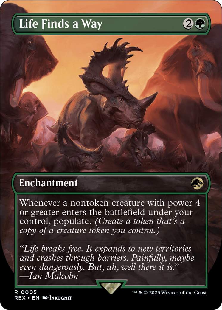 Life Finds a Way (Borderless) (REX-005) - Jurassic World Collection (Borderless)