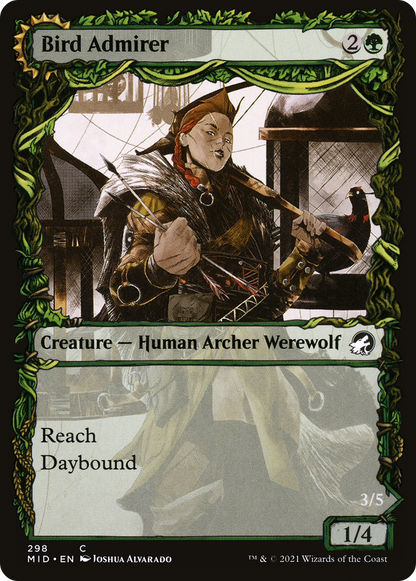 Bird Admirer (Showcase) (MID-298) - Innistrad: Midnight Hunt: (Showcase, Double Faced Transform) Foil