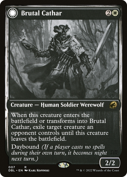 Brutal Cathar (DBL-007) - Innistrad: Double Feature: (Double Faced Transform) Foil