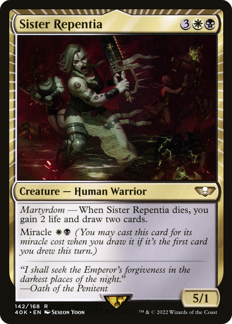 Sister Repentia⁣ - Universes Beyond: Warhammer 40,000⁣ (Rare)⁣ [142]