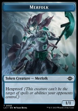 Merfolk Token (U 1/1 Hexproof) // Boar Token (G 2/2)⁣ - The Lost Caverns of Ixalan: Tokens⁣ (Token)⁣ [CT 5/9]