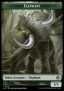 Elephant Token (G 3/3) // Dinosaur Token (G 3/3 Trample)⁣ - The Lost Caverns of Ixalan: Tokens⁣ (Token)⁣ [CT 12/10]