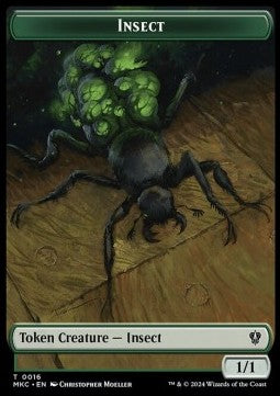 Insect Token (G 1/1) // Manifest Token (C 2/2)⁣ - Murders at Karlov Manor: Tokens⁣ (Token)⁣ [CT 16/29]