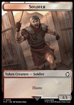 Soldier Token (RW 1/1) // Food Token (V.1)⁣ - Universes Beyond: Fallout: Tokens⁣ (Token)⁣ [T 10/12]