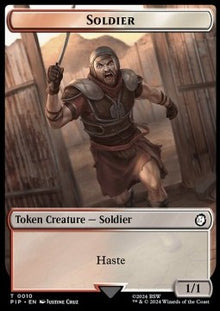 Soldier Token (RW 1/1) // Food Token (V.1)⁣ - Universes Beyond: Fallout: Tokens⁣ (Token)⁣ [T 10/12]