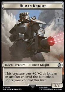 Human Knight Token (W 2/2) // Food Token (V.3)⁣ - Universes Beyond: Fallout: Tokens⁣ (Token)⁣ [T 2/14]