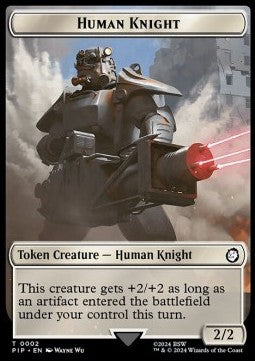 Human Knight Token (W 2/2) // Treasure Token (V.1)⁣ - Universes Beyond: Fallout: Tokens⁣ (Token)⁣ [T 2/18]