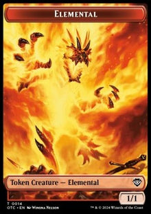 Elemental Token (R 1/1) // Soldier Token (A 1/1)⁣ - Outlaws of Thunder Junction: Tokens⁣ (Token)⁣ [CT 14/26]