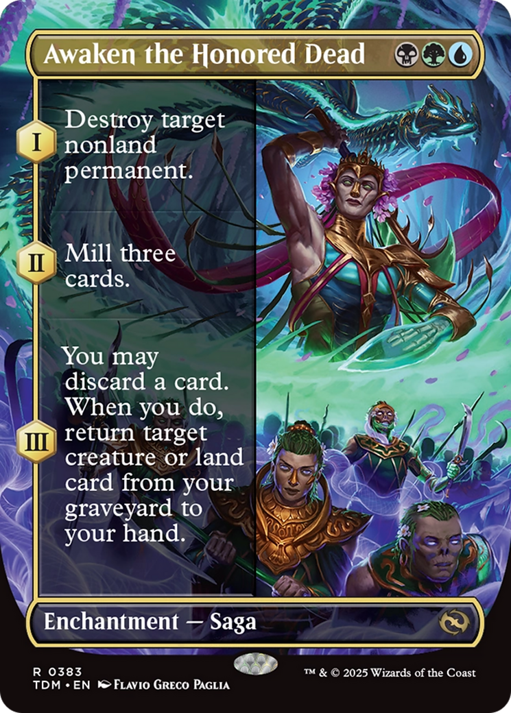 Awaken the Honored Dead (TDM-383) - Tarkir: Dragonstorm: (enchantment) (Borderless)