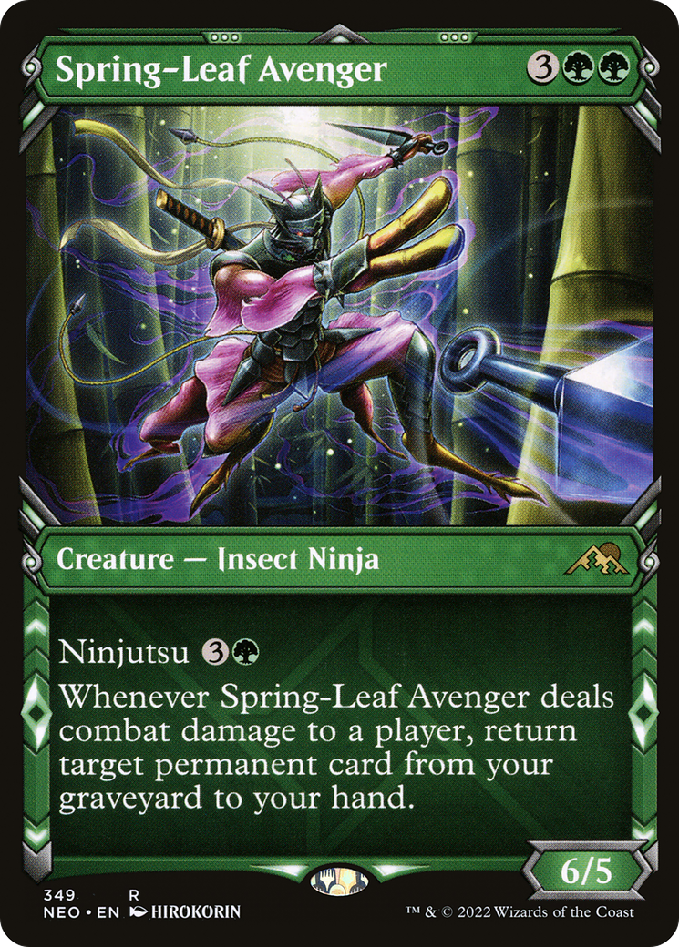 Spring-Leaf Avenger (Showcase) (NEO-349) - Kamigawa: Neon Dynasty: (Showcase) Foil