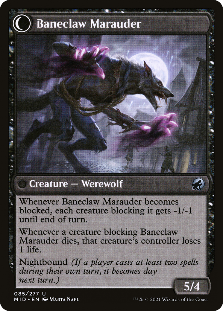 Baneblade Scoundrel (MID-085) - Innistrad: Midnight Hunt: (Double Faced Transform) Foil