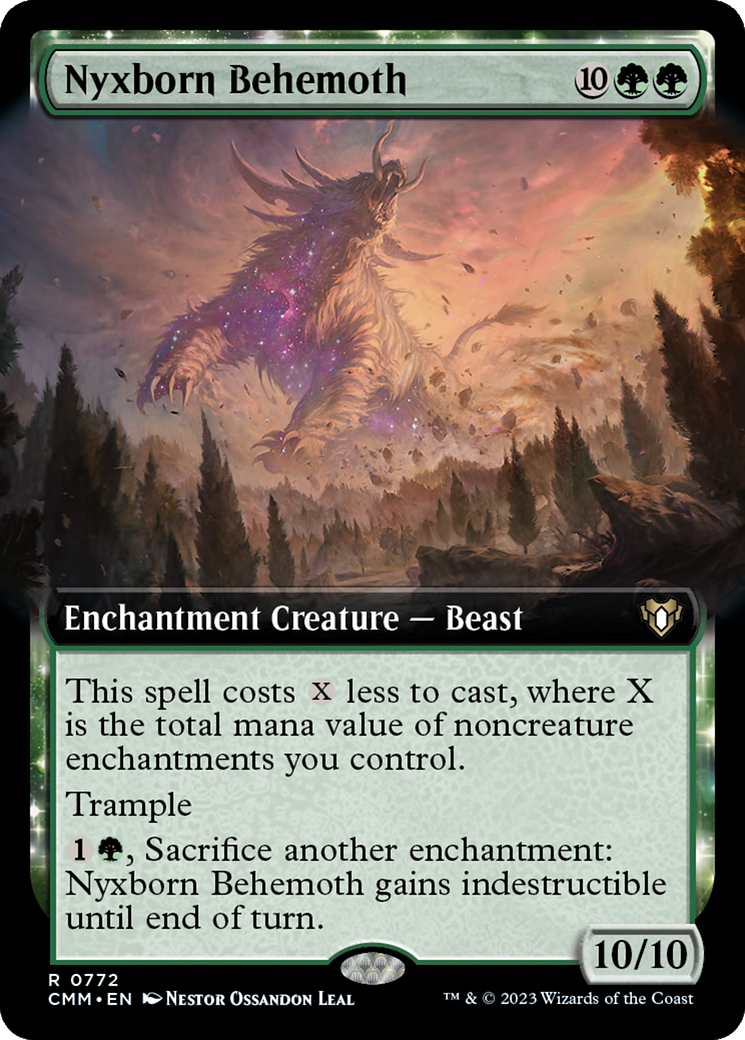 Nyxborn Behemoth (Extended Art) (CMM-772) - Commander Masters: (Extended Art, enchantment)