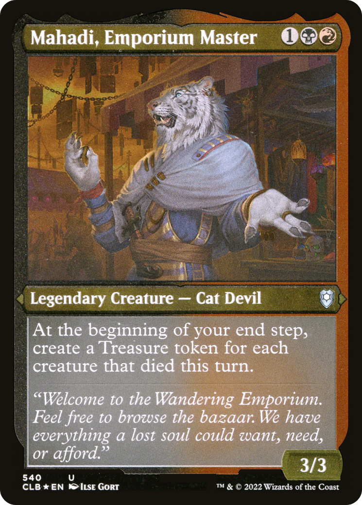 Mahadi, Emporium Master (CLB-540) - Commander Legends: Battle for Baldur's Gate Etched Foil