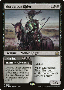 Murderous Rider // Swift End⁣ - Commander: March of the Machine⁣ (Rare)⁣ [258]