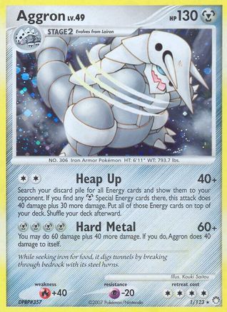Aggron 001  - Reverse Holofoil Mysterious Treasures - Holo Rare