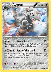 Aggron 059  - Reverse Holofoil Plasma Blast - Rare