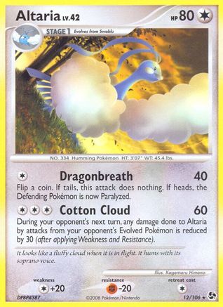 Altaria 012  - Reverse Holofoil Great Encounters - Rare