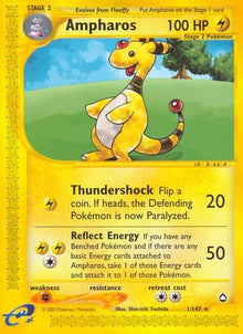 Ampharos 001  - Reverse Holofoil Aquapolis - Rare