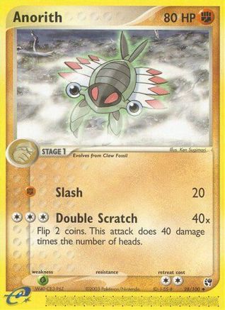 Anorith 028/100  - Reverse Holofoil Sandstorm - Uncommon