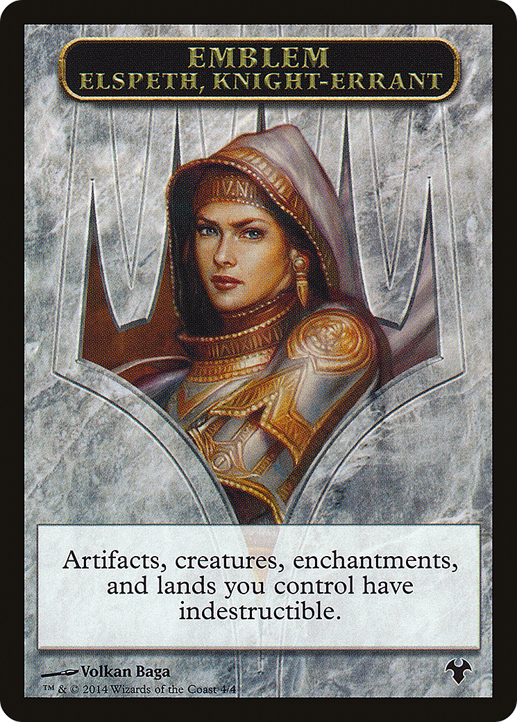 Emblem - Elspeth, Knight-Errant // Soldier Double-Sided Token (MD1-004) - Modern Event Deck 2014 Tokens
