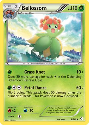 Bellossom 004  - Reverse Holofoil Boundaries Crossed - Rare