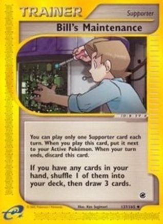 Bill's Maintenance 137/165  - Reverse Holofoil Expedition - Uncommon