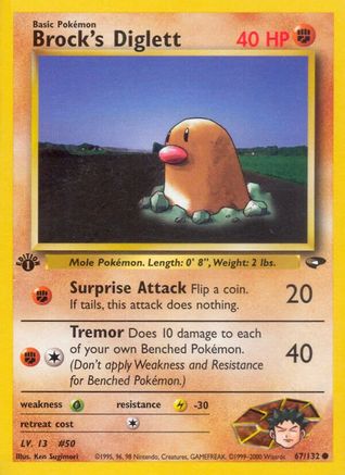 Brock's Diglett 067/132  - Unlimited Gym Challenge - Common