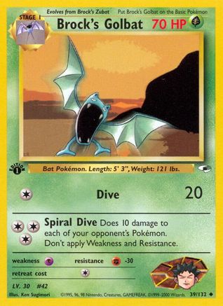 Brock's Golbat 039/132  - 1st Edition Gym Heroes - Uncommon