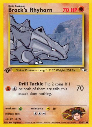 Brock's Rhyhorn (70) 070/132  - Unlimited Gym Heroes - Common